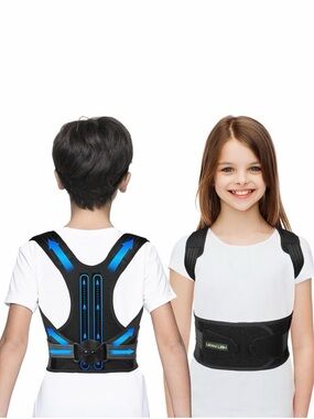 Kids and TeensPosture Corrector Suspenders - Black Size Large